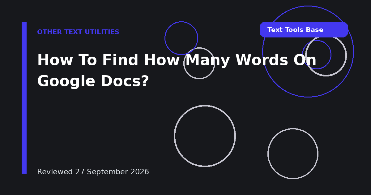 How To Find How Many Words On Google Docs?