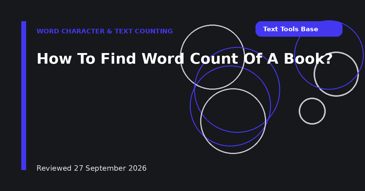How To Find Word Count Of A Book?