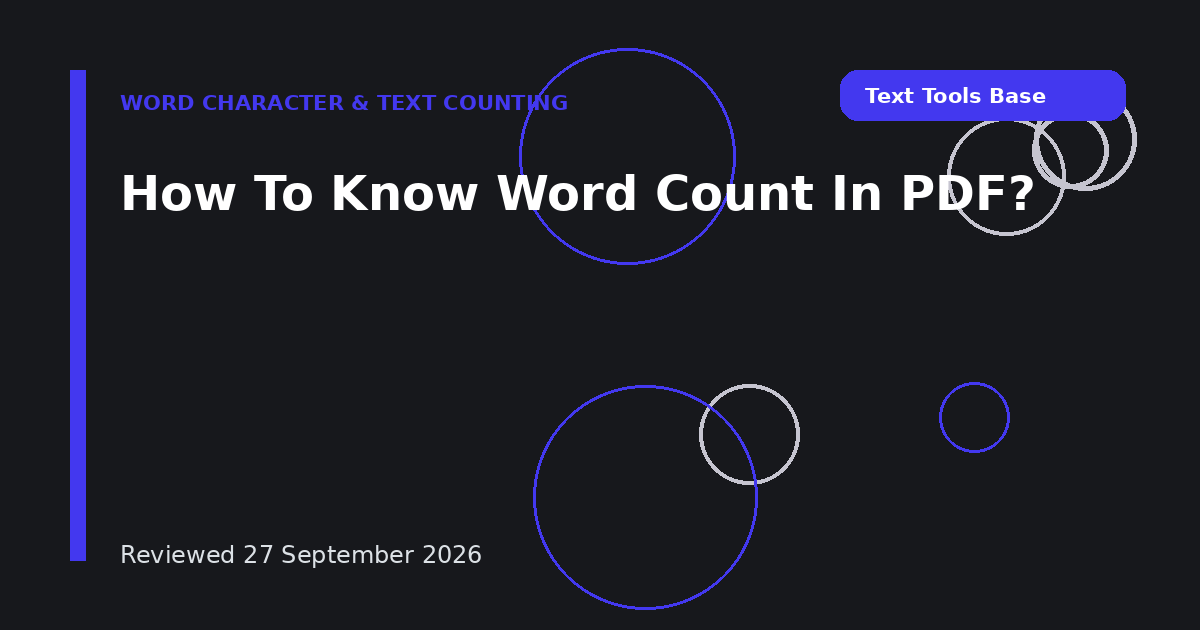 How To Know Word Count In PDF?