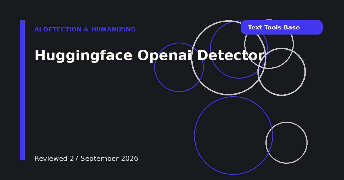 Huggingface Openai Detector