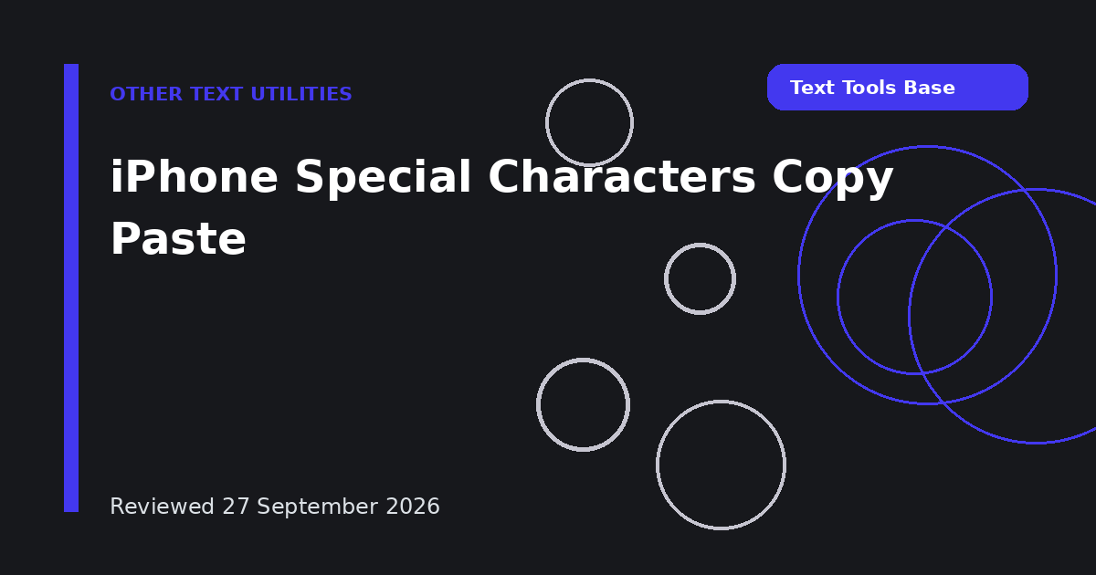 iPhone Special Characters Copy Paste