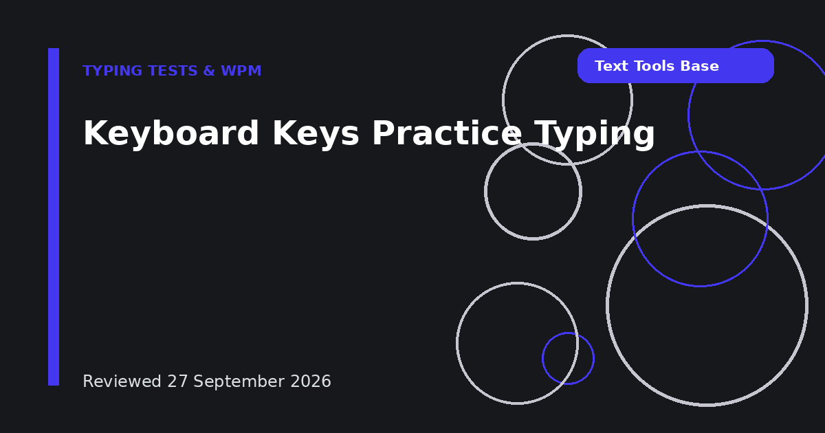 Keyboard Keys Practice Typing