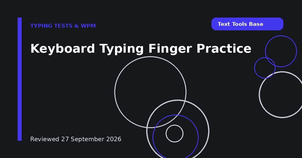 Keyboard Typing Finger Practice