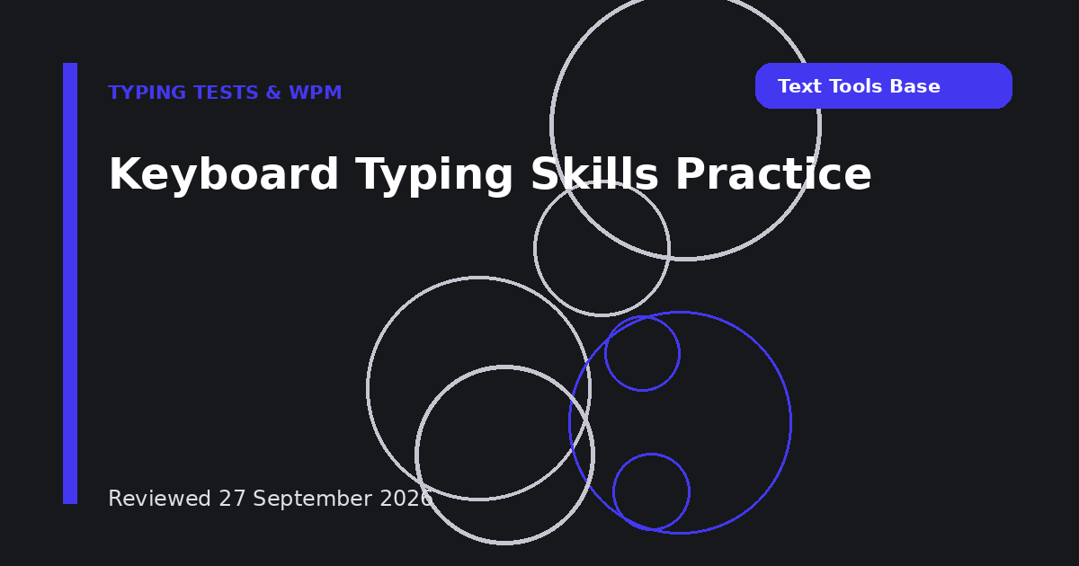 Keyboard Typing Skills Practice