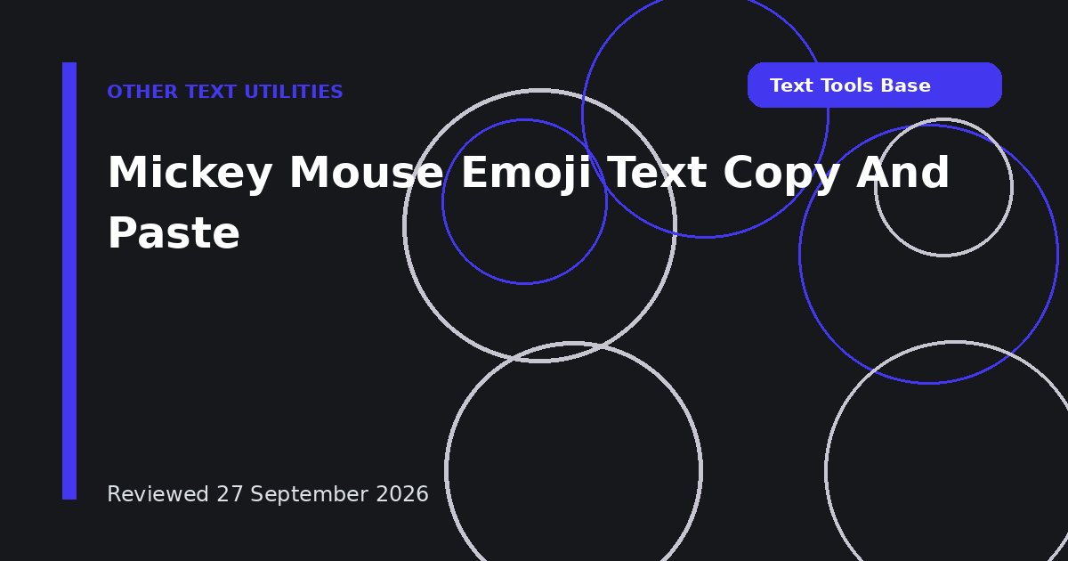 Mickey Mouse Emoji Text Copy And Paste