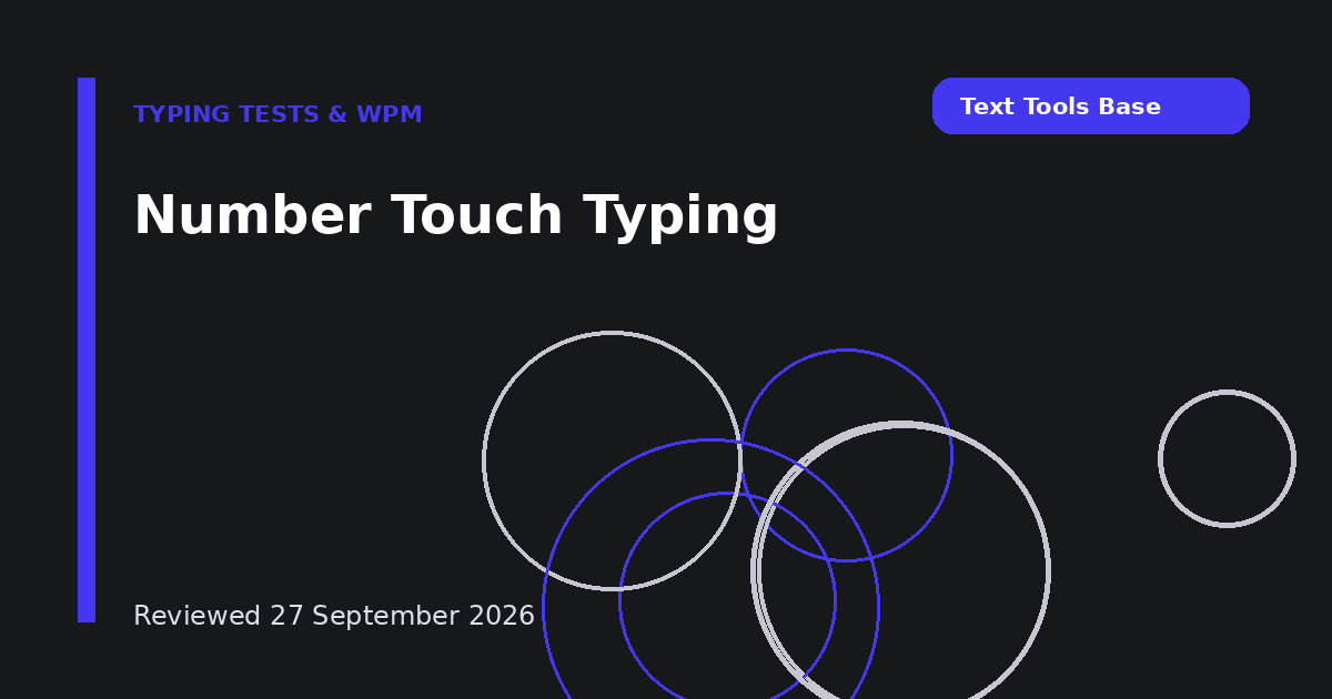 Number Touch Typing