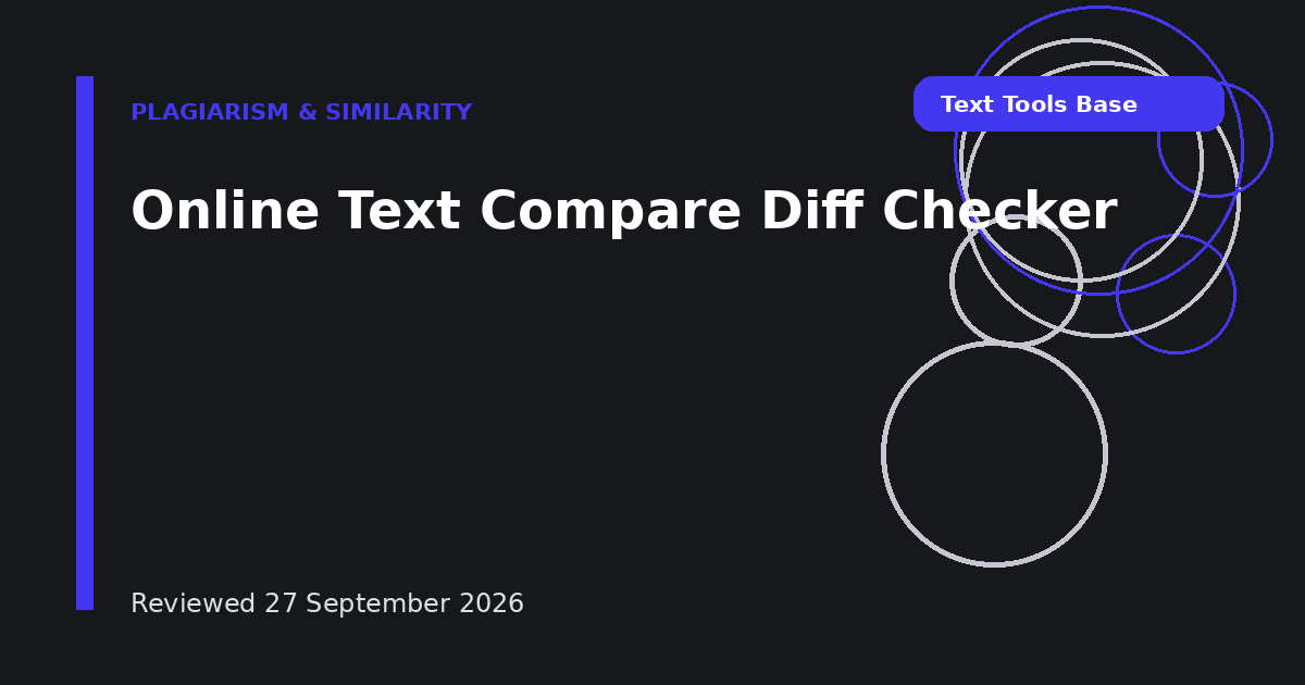 Online Text Compare Diff Checker