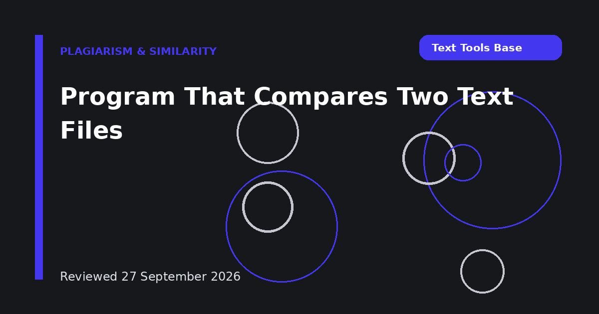 Program That Compares Two Text Files