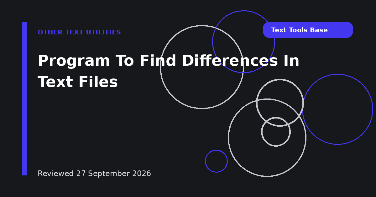 Program To Find Differences In Text Files
