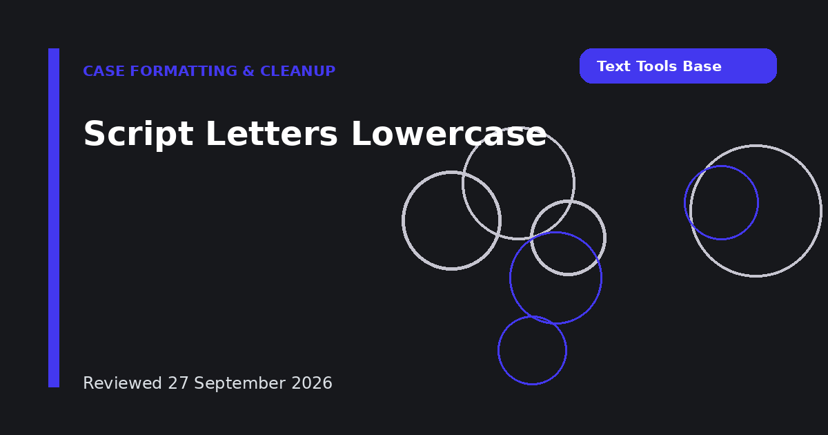 Script Letters Lowercase