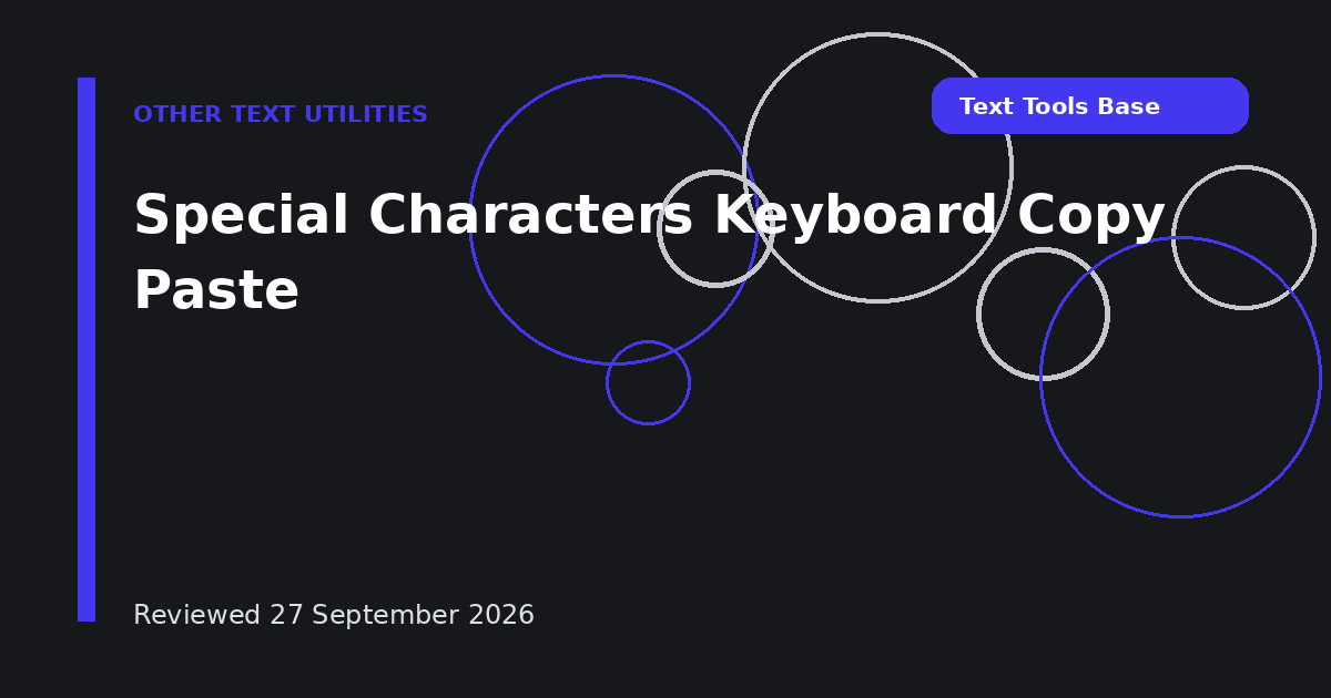 Special Characters Keyboard Copy Paste