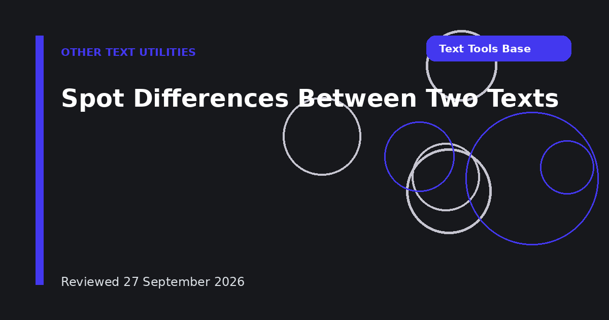 Spot Differences Between Two Texts