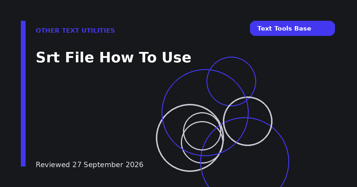 Srt File How To Use