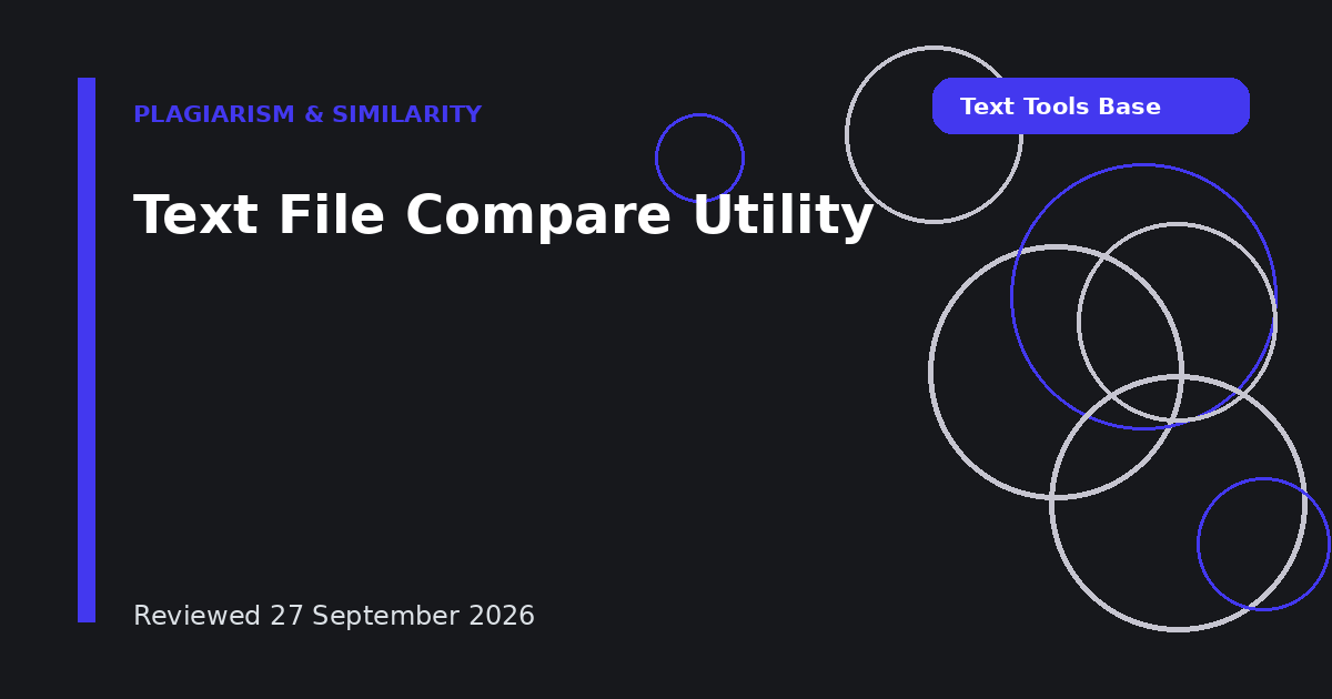 Text File Compare Utility