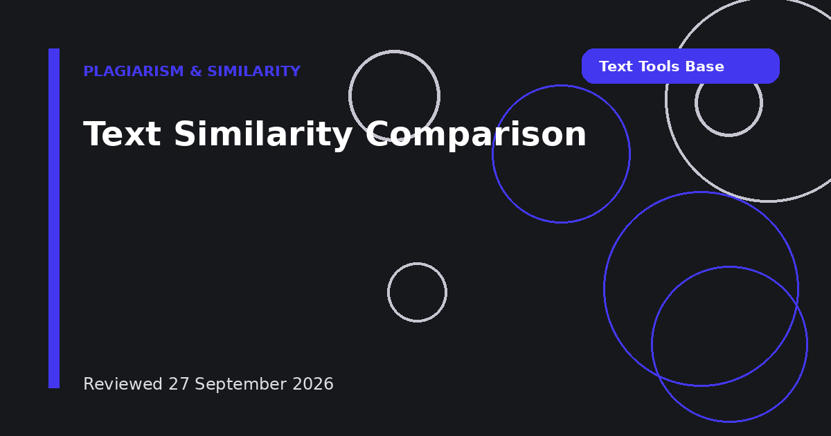 Text Similarity Comparison