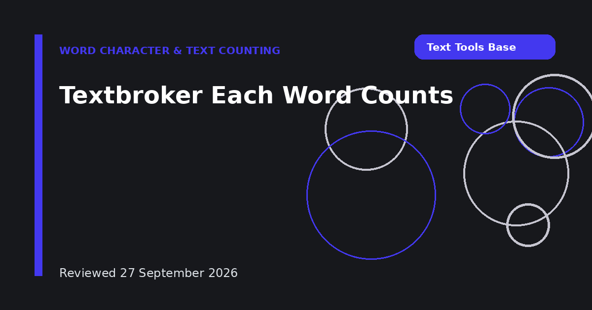 Textbroker Each Word Counts