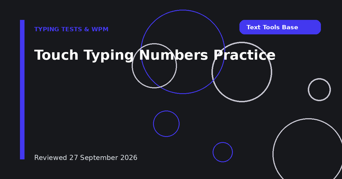 Touch Typing Numbers Practice