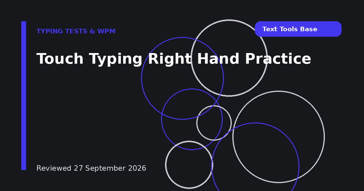 Touch Typing Right Hand Practice