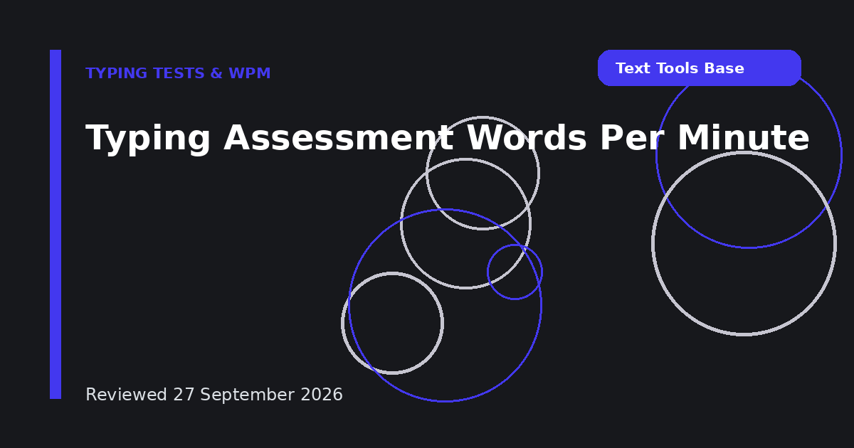 Typing Assessment Words Per Minute