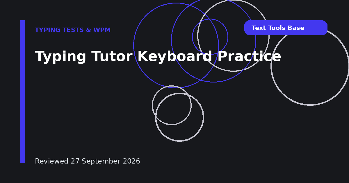 Typing Tutor Keyboard Practice