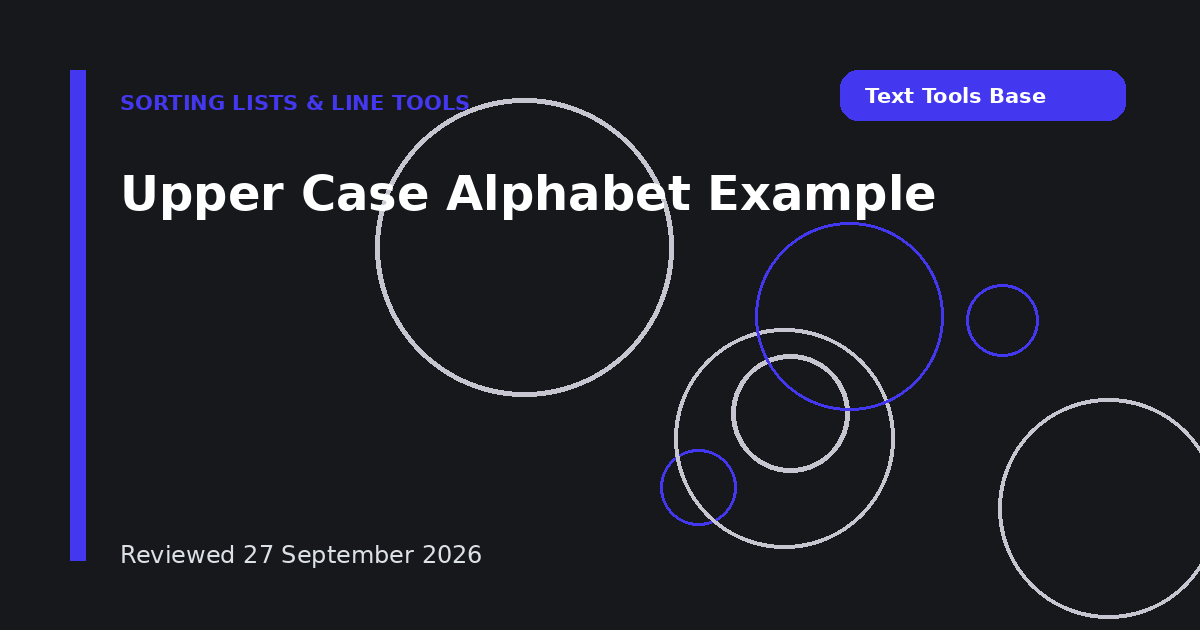 Upper Case Alphabet Example