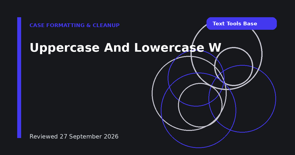 Uppercase And Lowercase W
