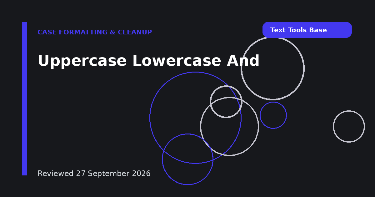 Uppercase Lowercase And