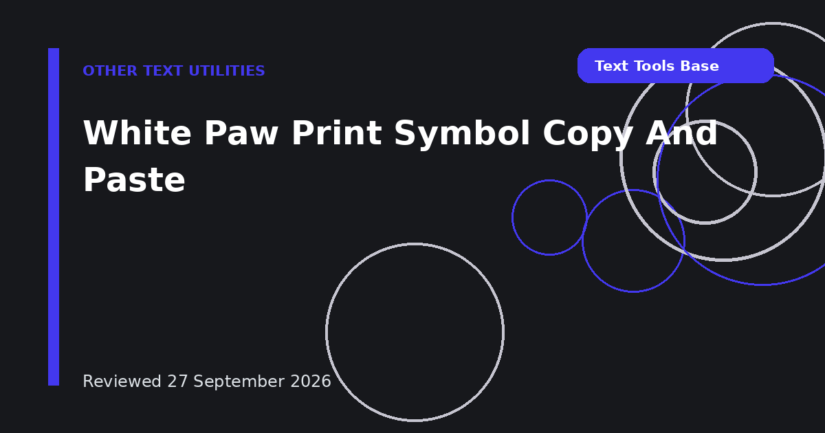 White Paw Print Symbol Copy And Paste