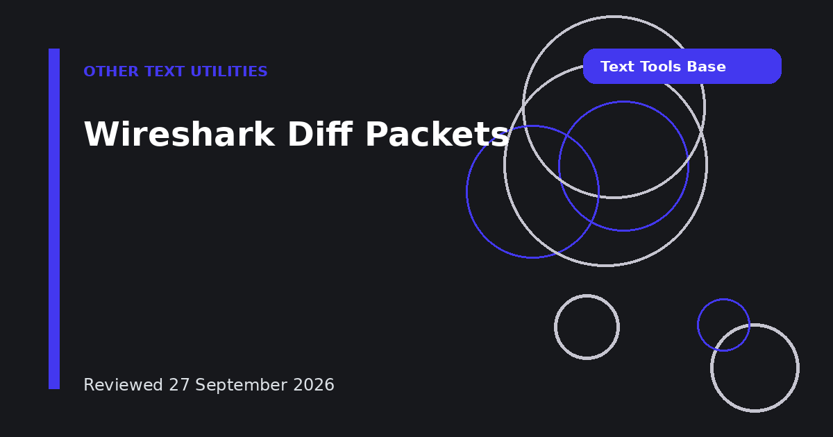 Wireshark Diff Packets