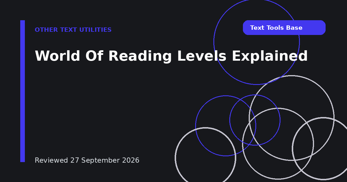 World Of Reading Levels Explained