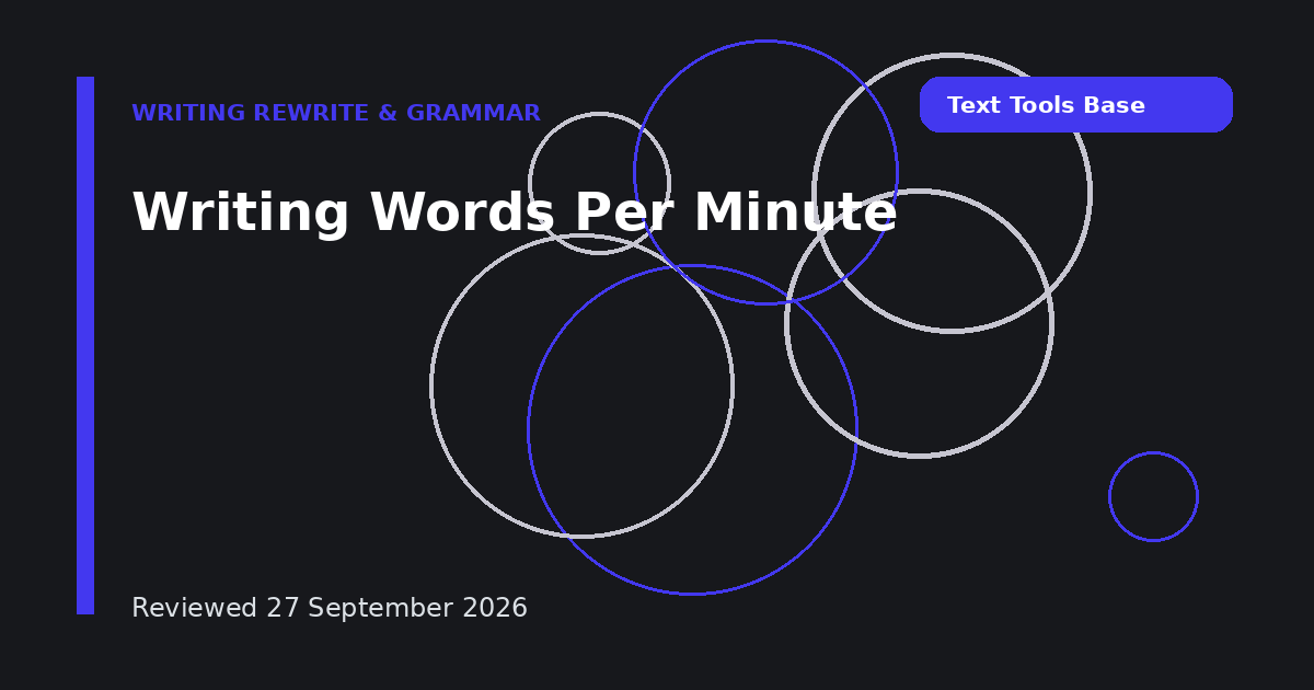 Writing Words Per Minute